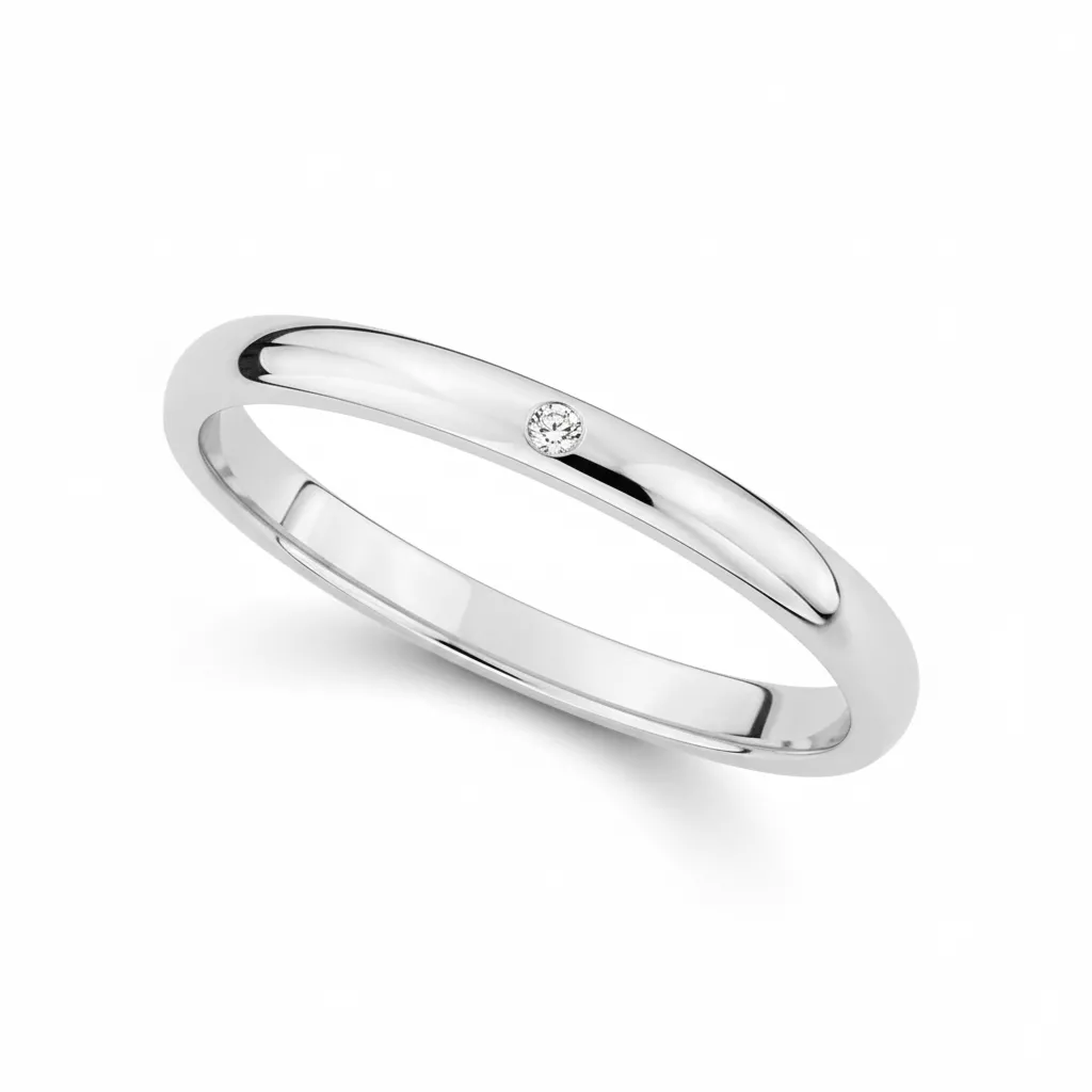 Alliance Or Blanc Abaranam - Bague en Or 750 18k - Bijoux en Vogue