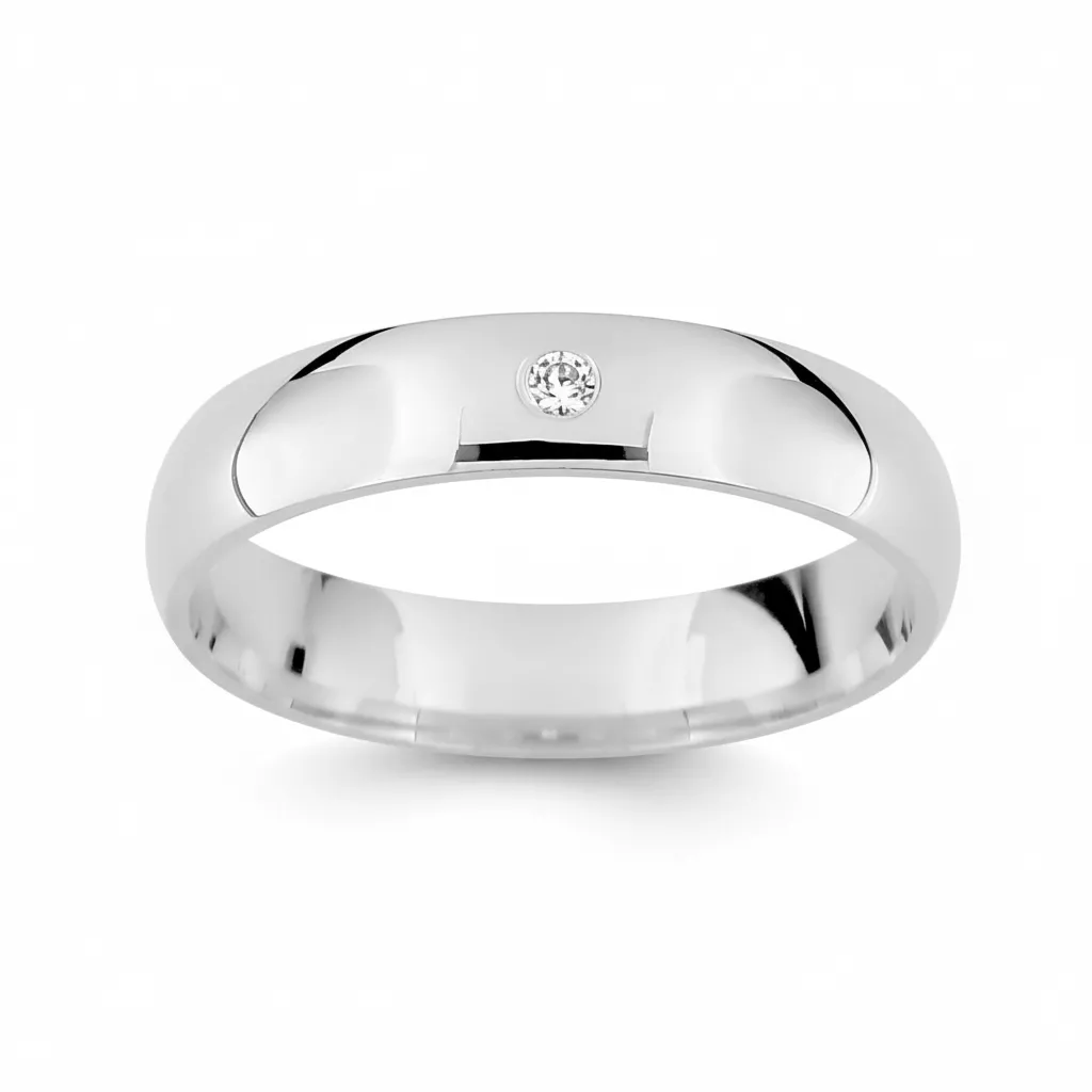 Alliance Or Blanc Dalouze - Bague en Or 750 18k - Bijoux en Vogue