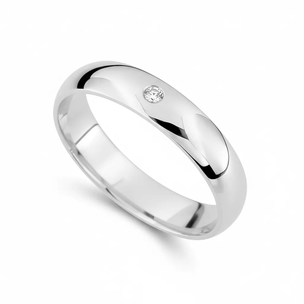 Alliance Or Blanc Effui - Bague en Or 750 18k - Bijoux en Vogue