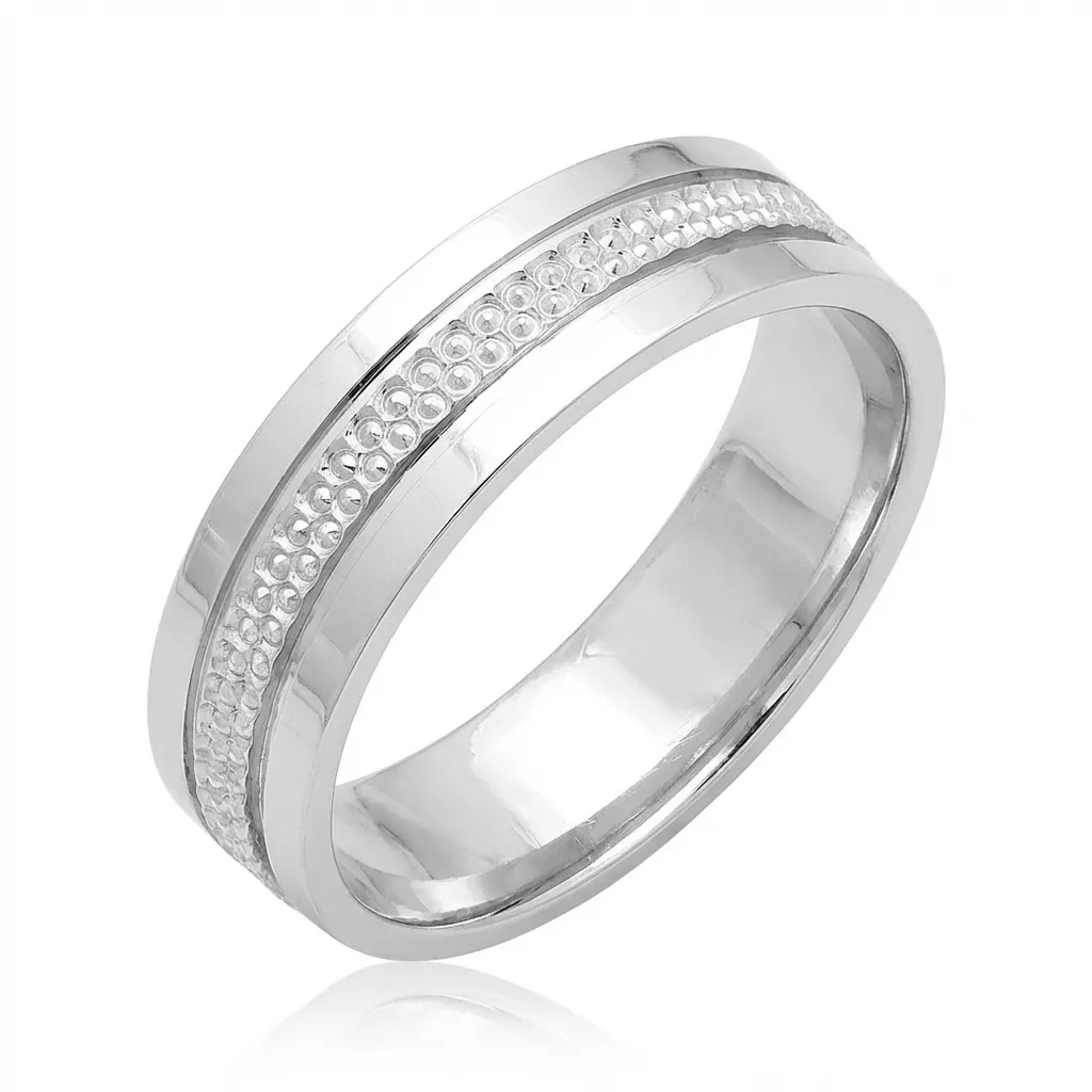 Alliance Or Blanc Gelssony - Bague en Or 750 18k