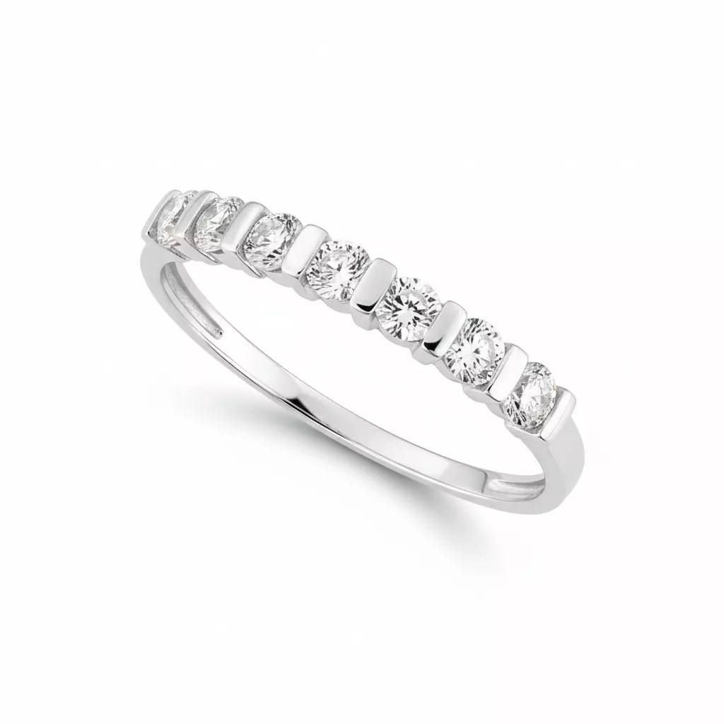 Bague Or Blanc Zirconium - Bague en Or 750 18k - Bijoux en Vogue