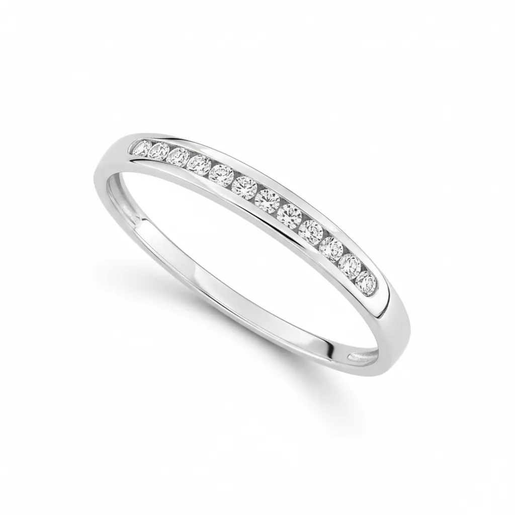 Alliance Or Blanc Wardia Zirconium - Bague en Or 750 18k - Bijoux en Vogue
