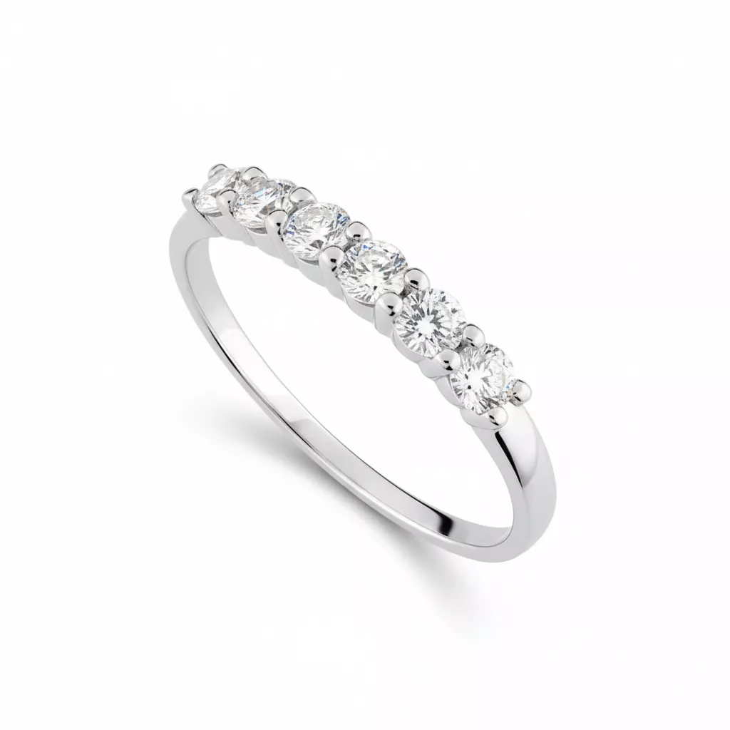 Alliance Or Blanc Casamira Zirconium - Bague en Or 750 18k - Bijoux en Vogue
