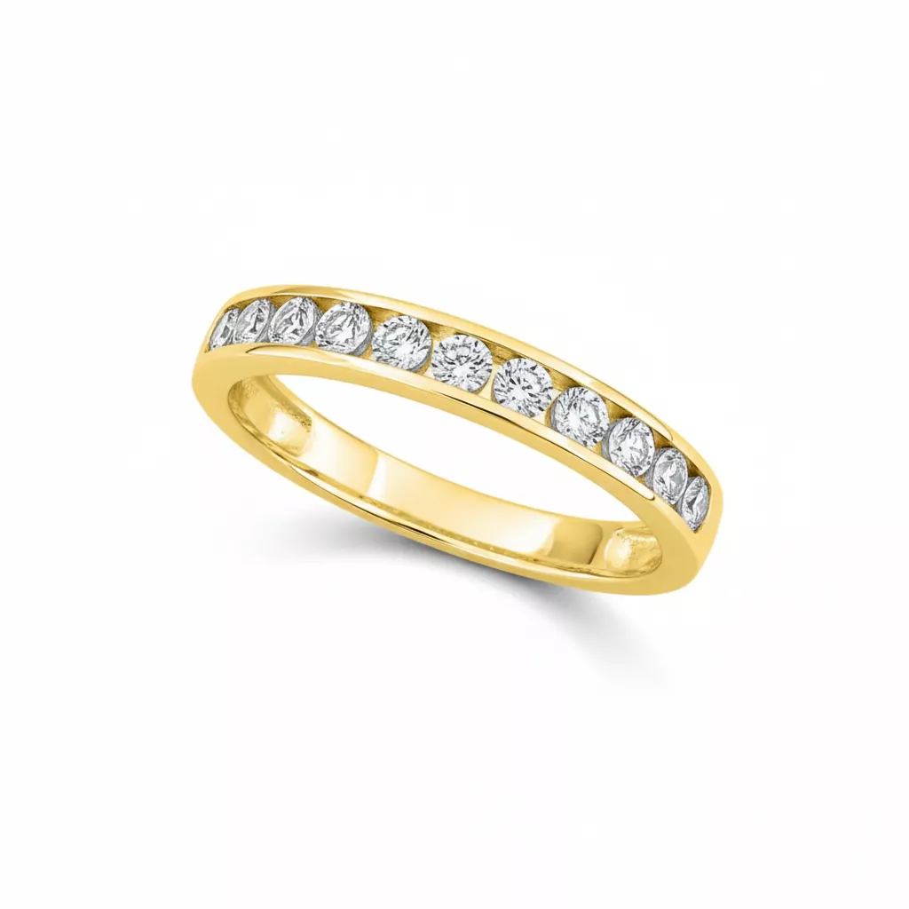 Alliance Or Jaune et Blanc Febrice Diamant - Bague en Or 750 18k - Bijoux en Vogue
