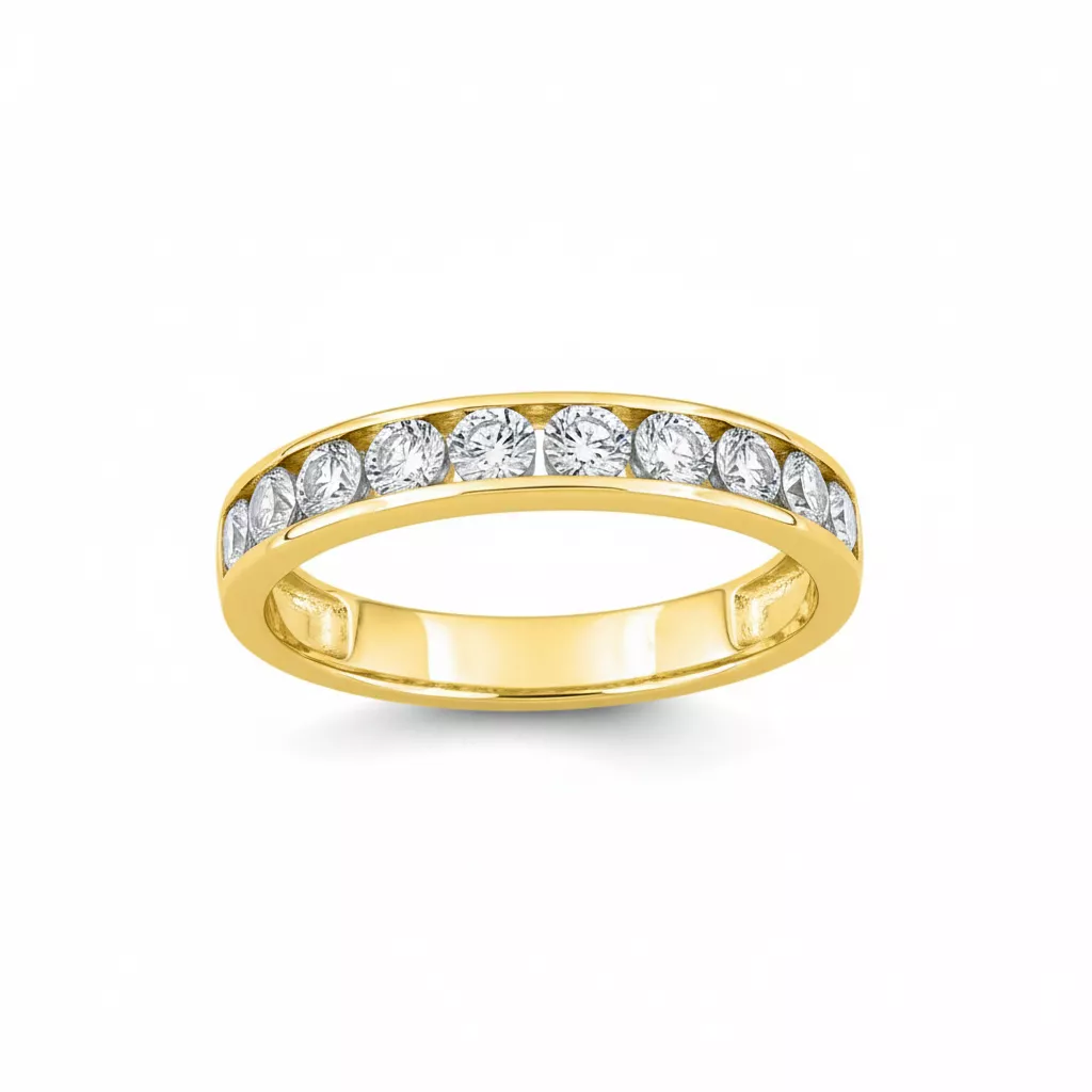 Alliance Or Jaune et Blanc Milena Diamant - Bague en Or 750 18k - Bijoux en Vogue