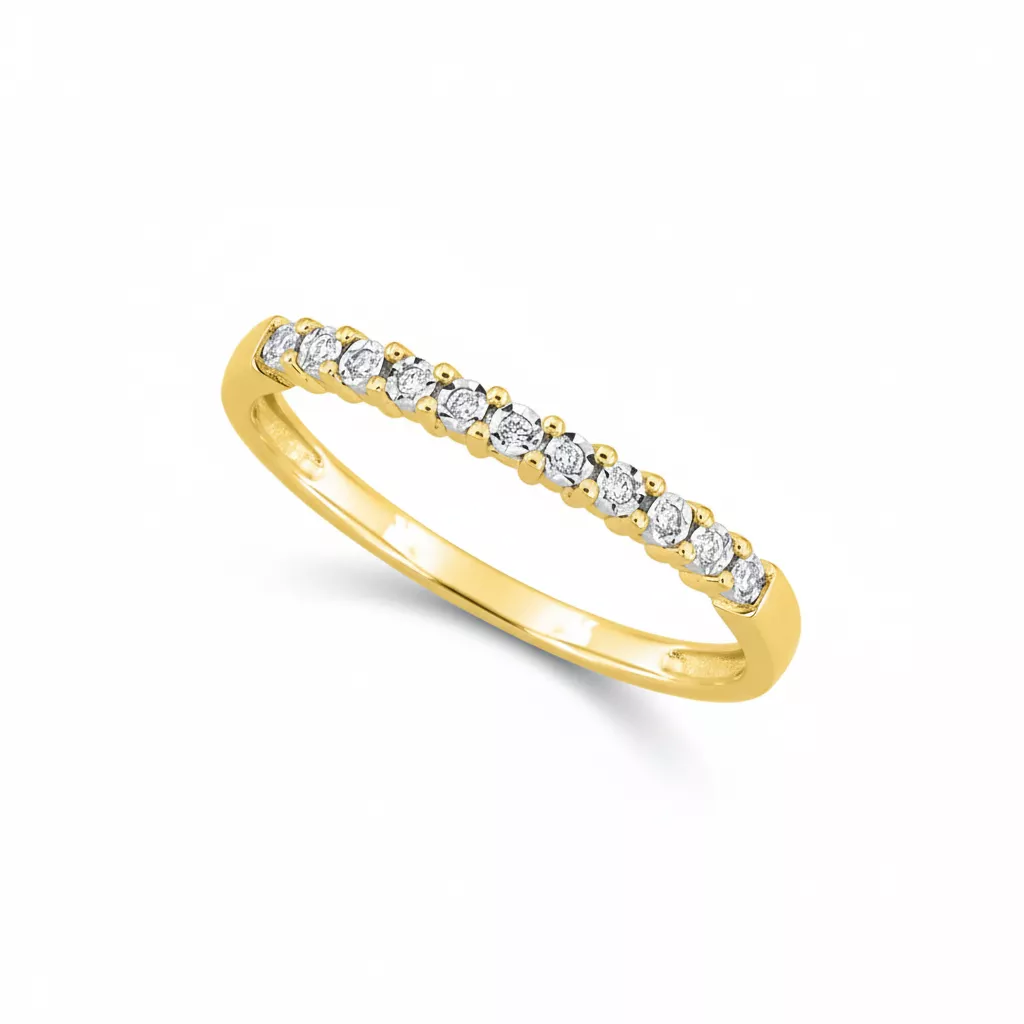 Alliance Or Jaune et Blanc Tharmarasa Diamant - Bague en Or 750 18k - Bijoux en Vogue