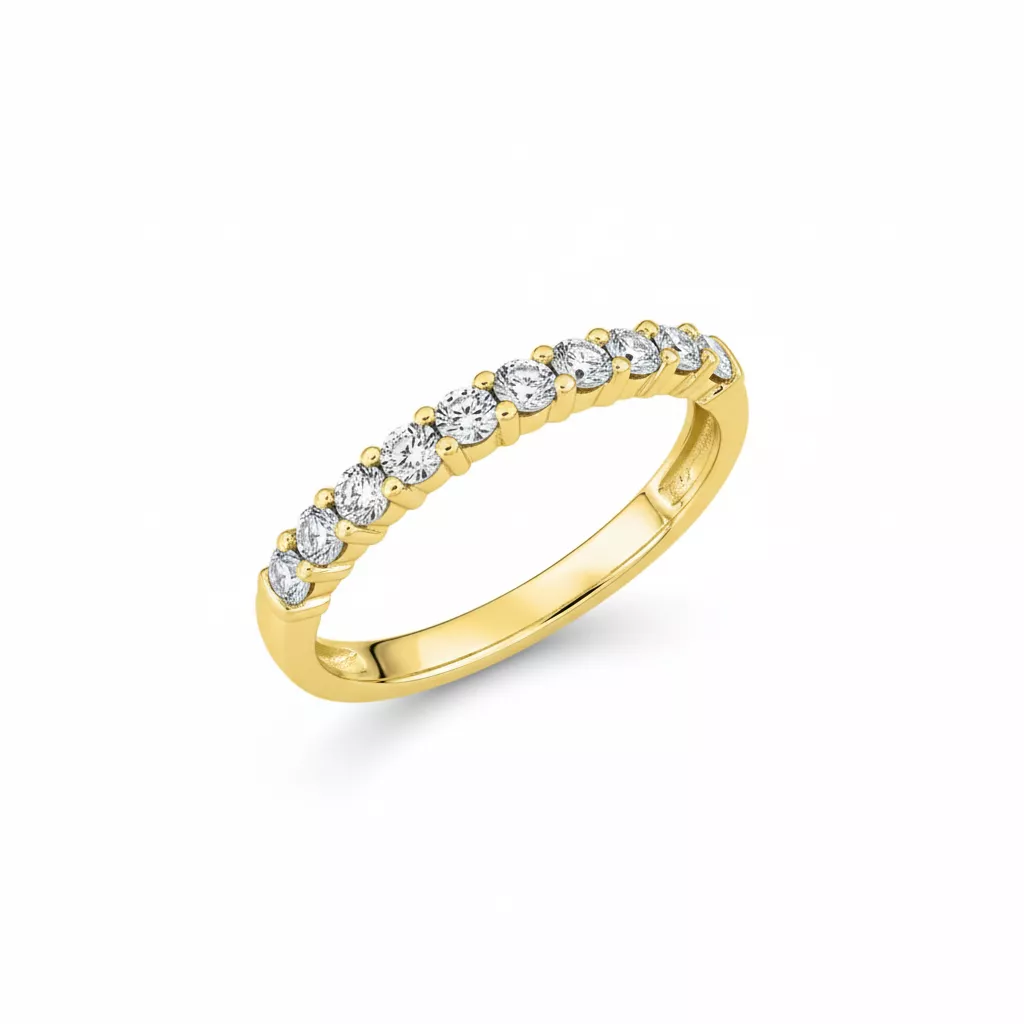 Alliance Or Jaune et Blanc Ebony Diamant - Bague en Or 750 18k - Bijoux en Vogue