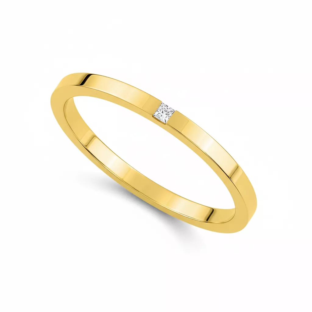 Alliance Or Ammone Diamant - Bague en Or 750 18k - Bijoux en Vogue
