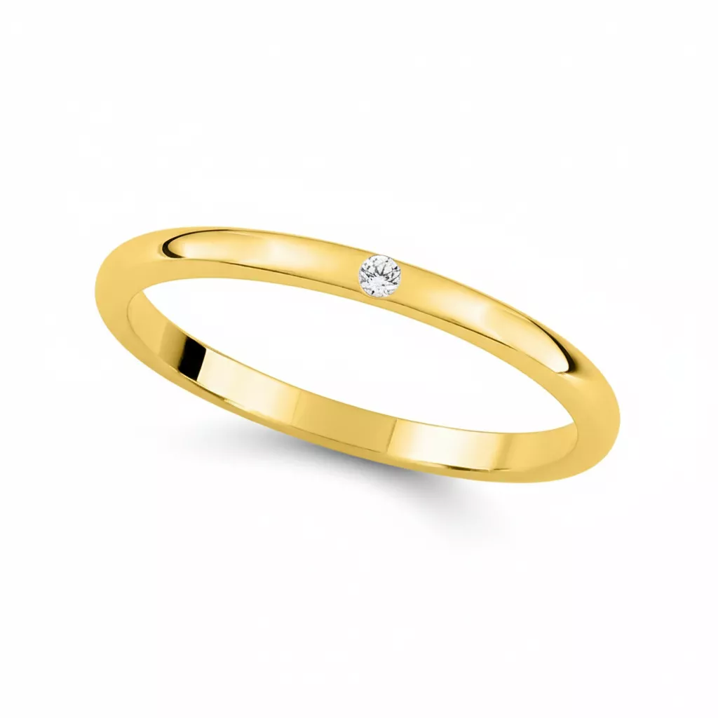 Alliance Or Zoina Diamant - Bague en Or 750 18k - Bijoux en Vogue