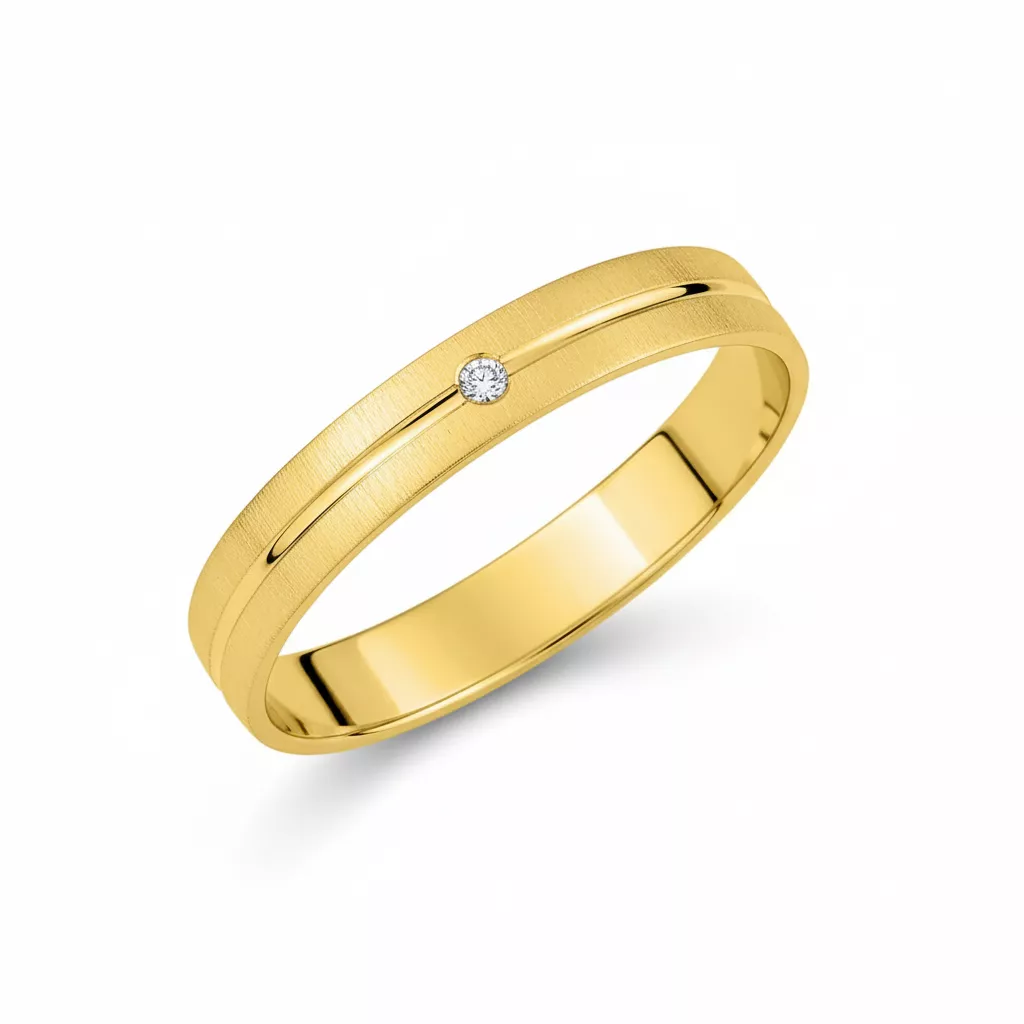 Alliance Or Emilenne Diamant - Bague en Or 750 18k - Bijoux en Vogue