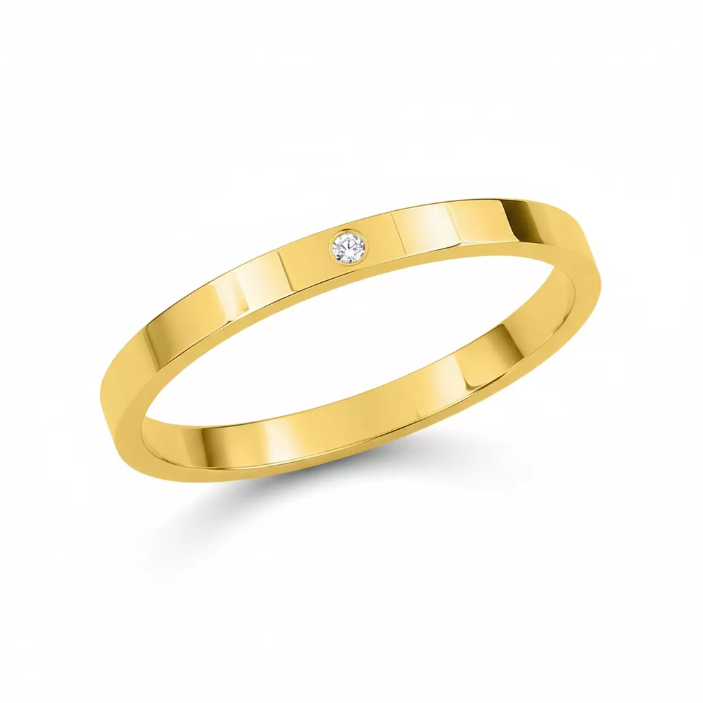 Alliance Or Danirle Diamant - Bague en Or 750 18k - Bijoux en Vogue