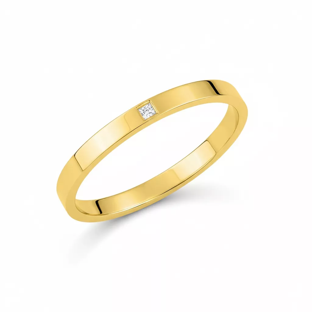 Alliance Or Blenys Diamant - Bague en Or 750 18k - Bijoux en Vogue
