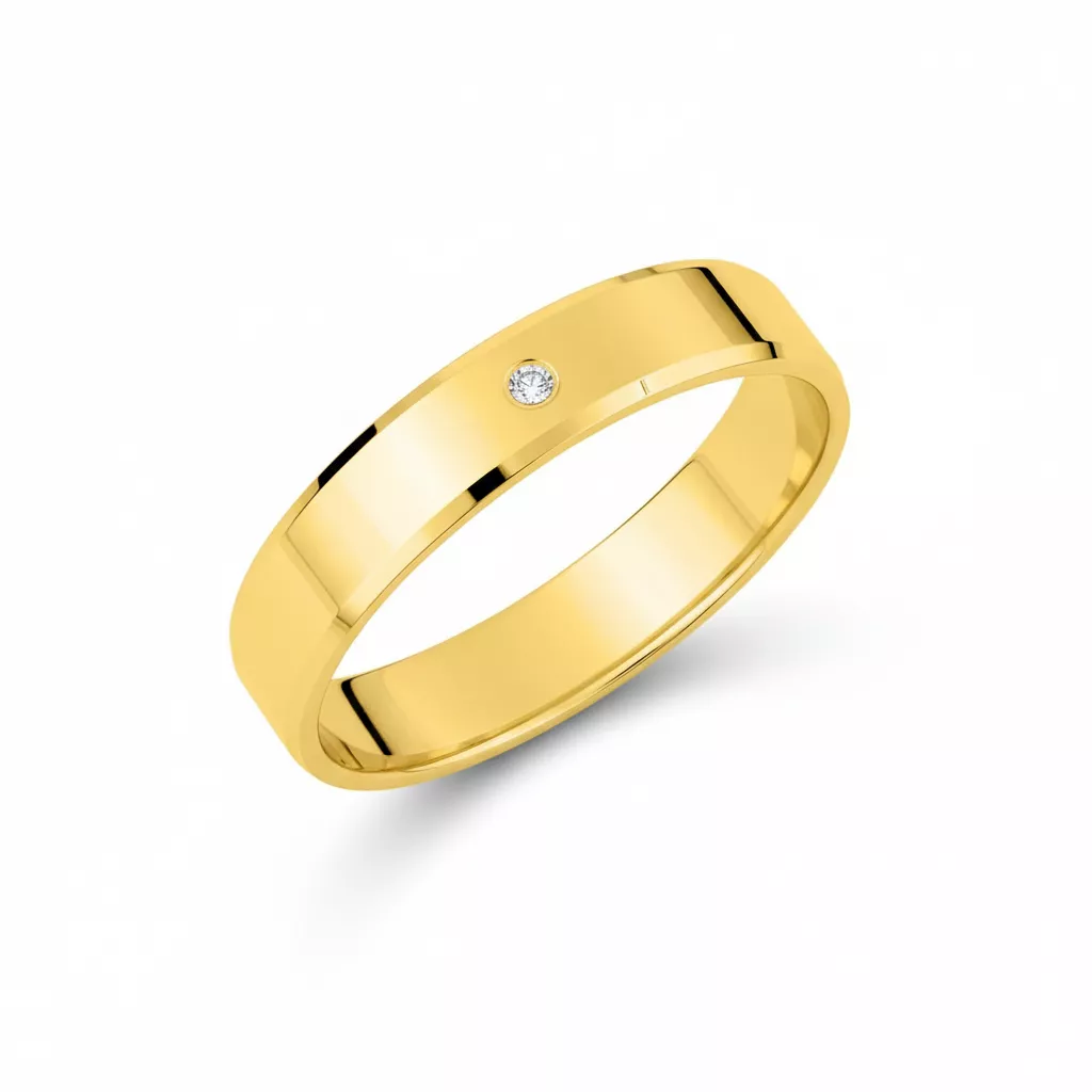 Alliance Or Easter Diamant - Bague en Or 750 18k - Bijoux en Vogue