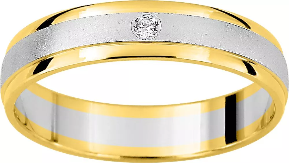 Alliance Or Ghoquel Diamant - Bague en Or 750 18k - Bijoux en Vogue