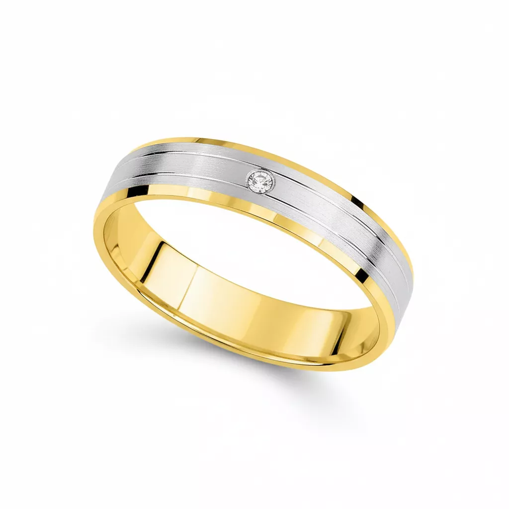 Alliance Or Debonnaire Diamant - Bague en Or 750 18k - Bijoux en Vogue