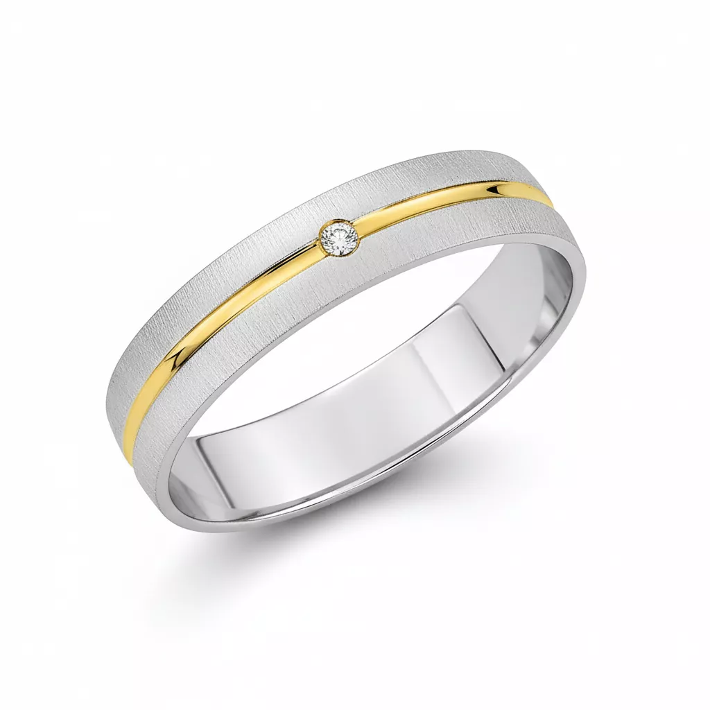 Alliance Or Bnini Diamant - Bague en Or 750 18k - Bijoux en Vogue