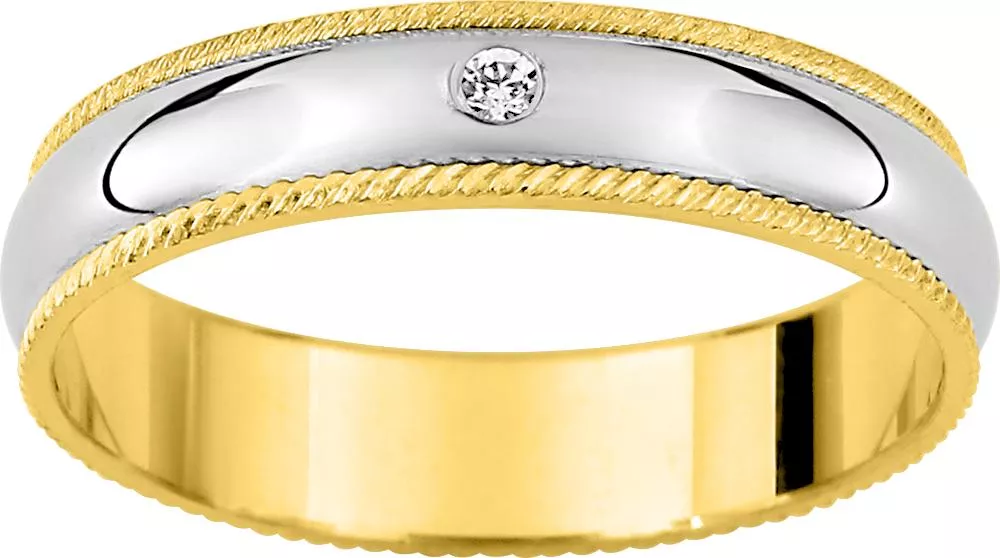 Alliance Or Colella Diamant - Bague en Or 750 18k - Bijoux en Vogue