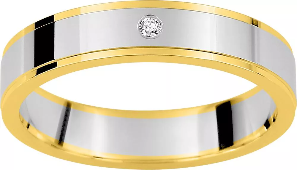 Alliance Or Bismuth Diamant - Bague en Or 750 18k - Bijoux en Vogue