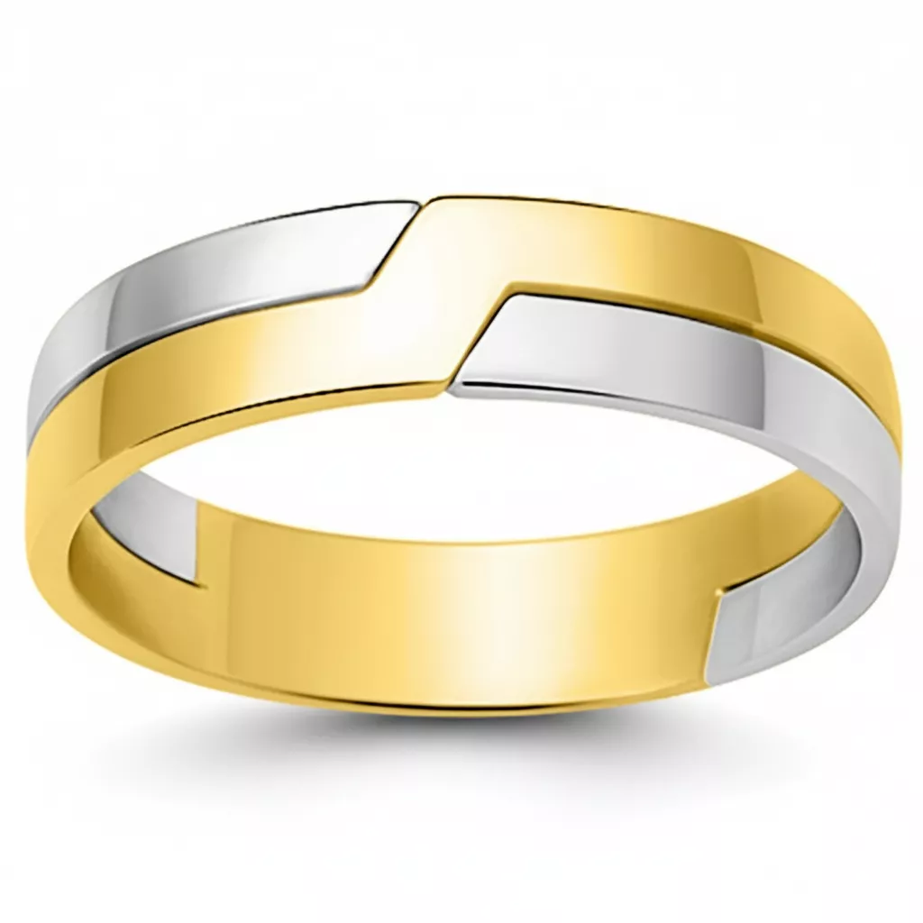 Alliance Or Jaune et Blanc Morzianne - Bague en Or 750 18k