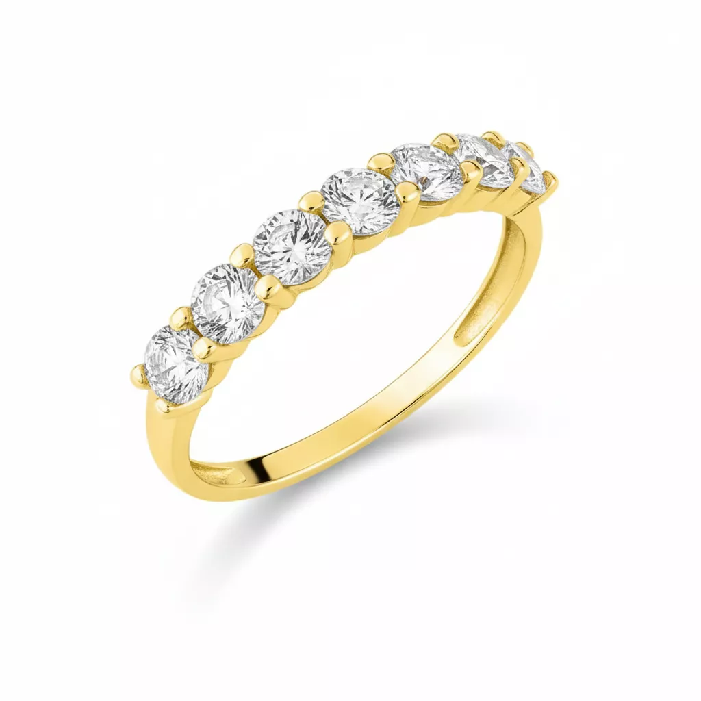 Alliance Or Santiana Zirconium - Bague en Or 750 18k - Bijoux en Vogue