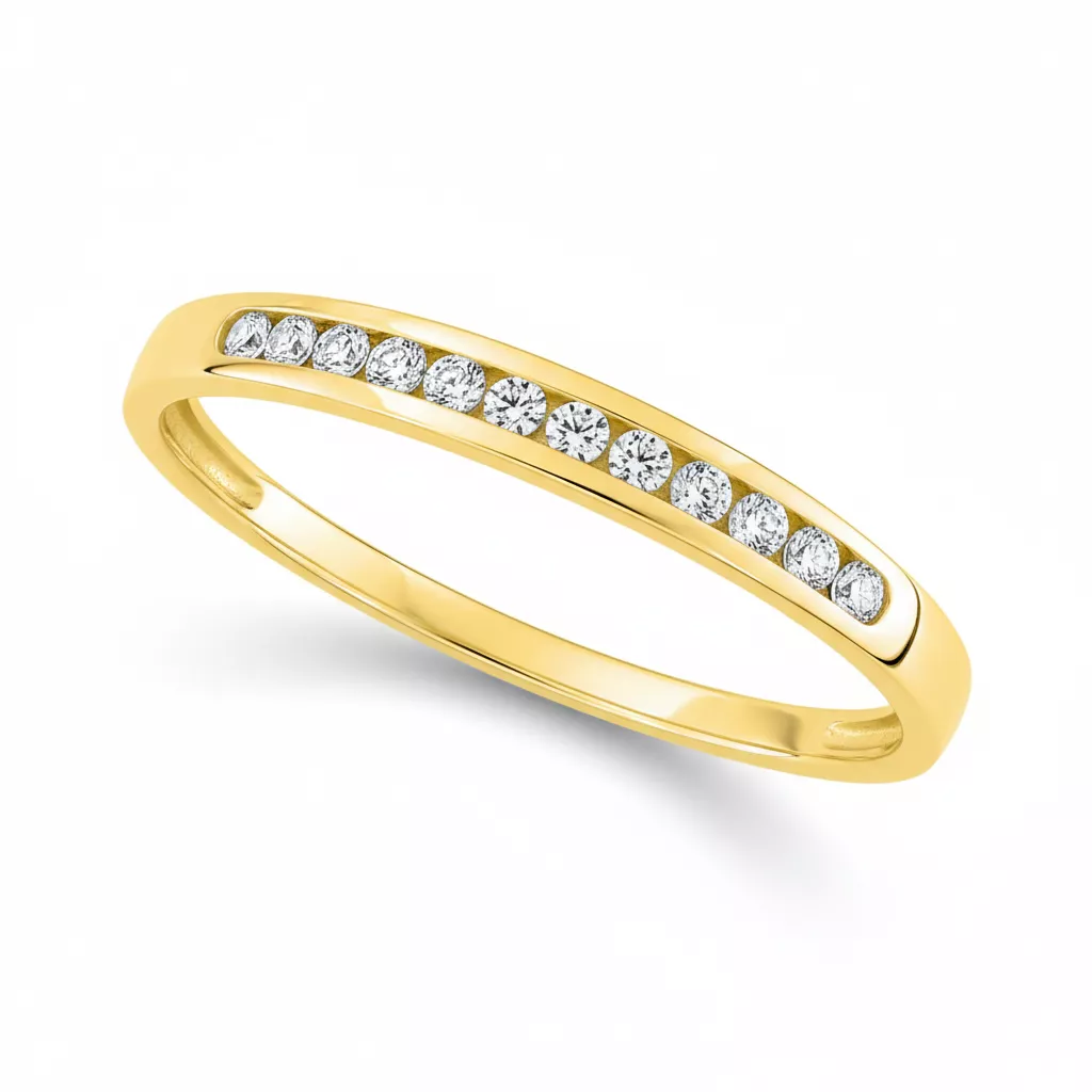 Alliance Or Arlettre Zirconium - Bague en Or 750 18k - Bijoux en Vogue