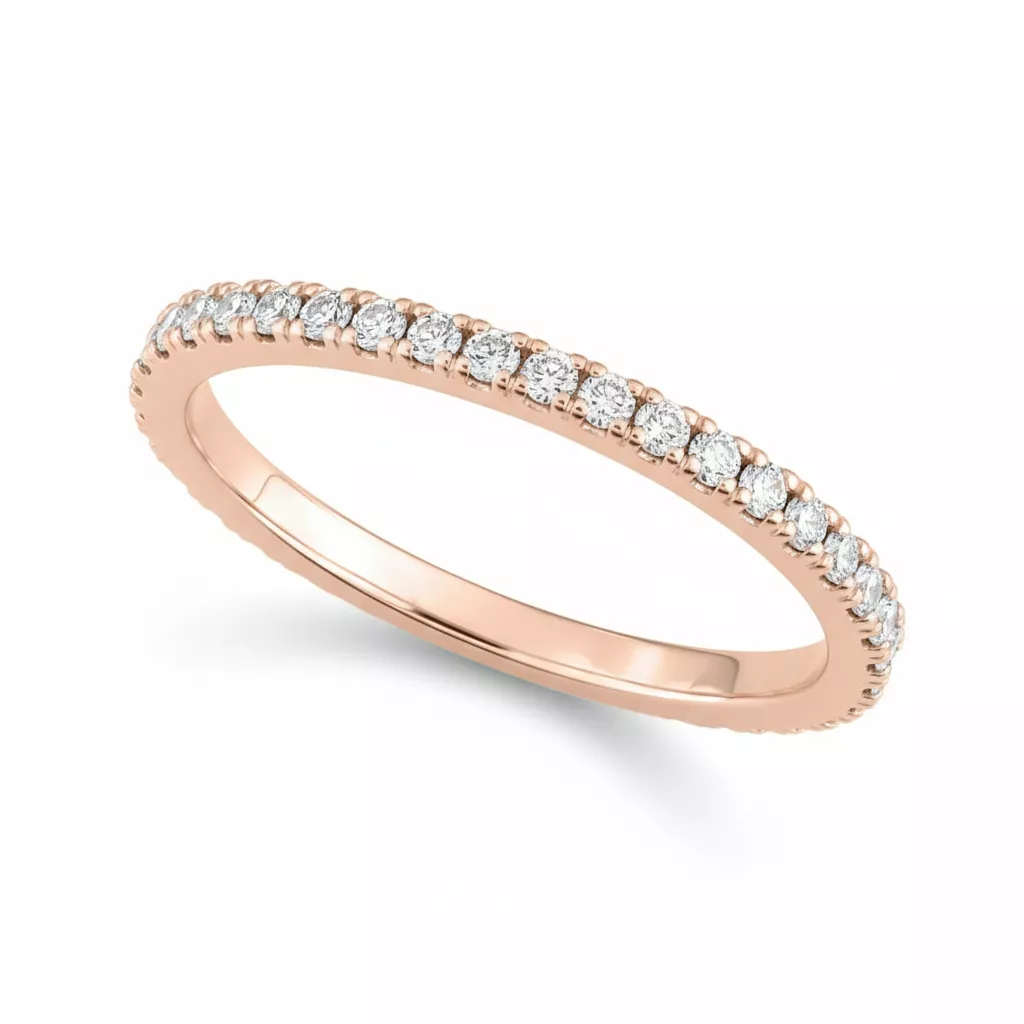 Alliance Or Rose Pirette Diamant - Bague en Or 750 18k - Bijoux en Vogue