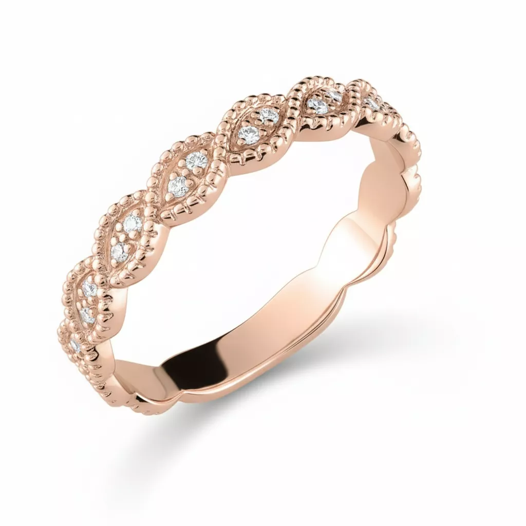 Alliance Or Rose Orancie Diamant - Bague en Or 750 18k - Bijoux en Vogue