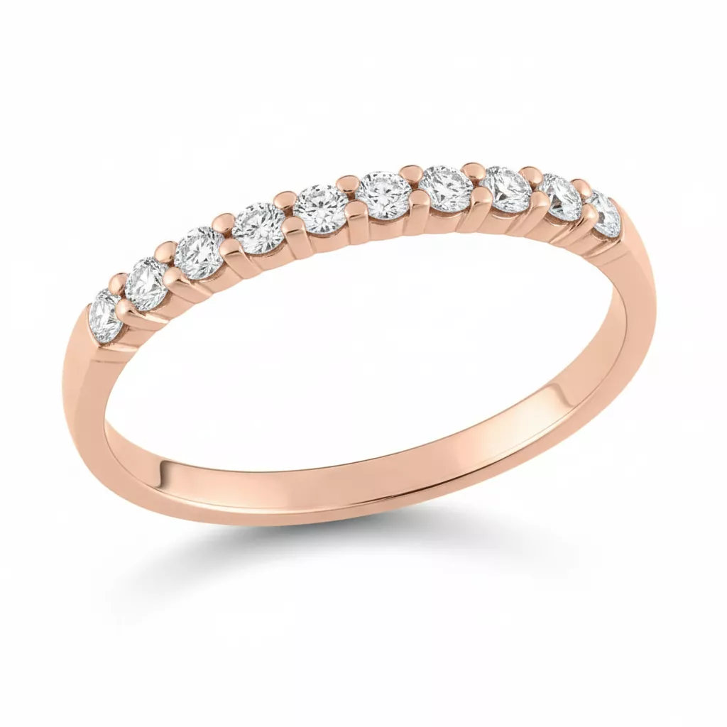 Alliance Or Rose Liuyujie Diamant - Bague en Or 750 18k - Bijoux en Vogue