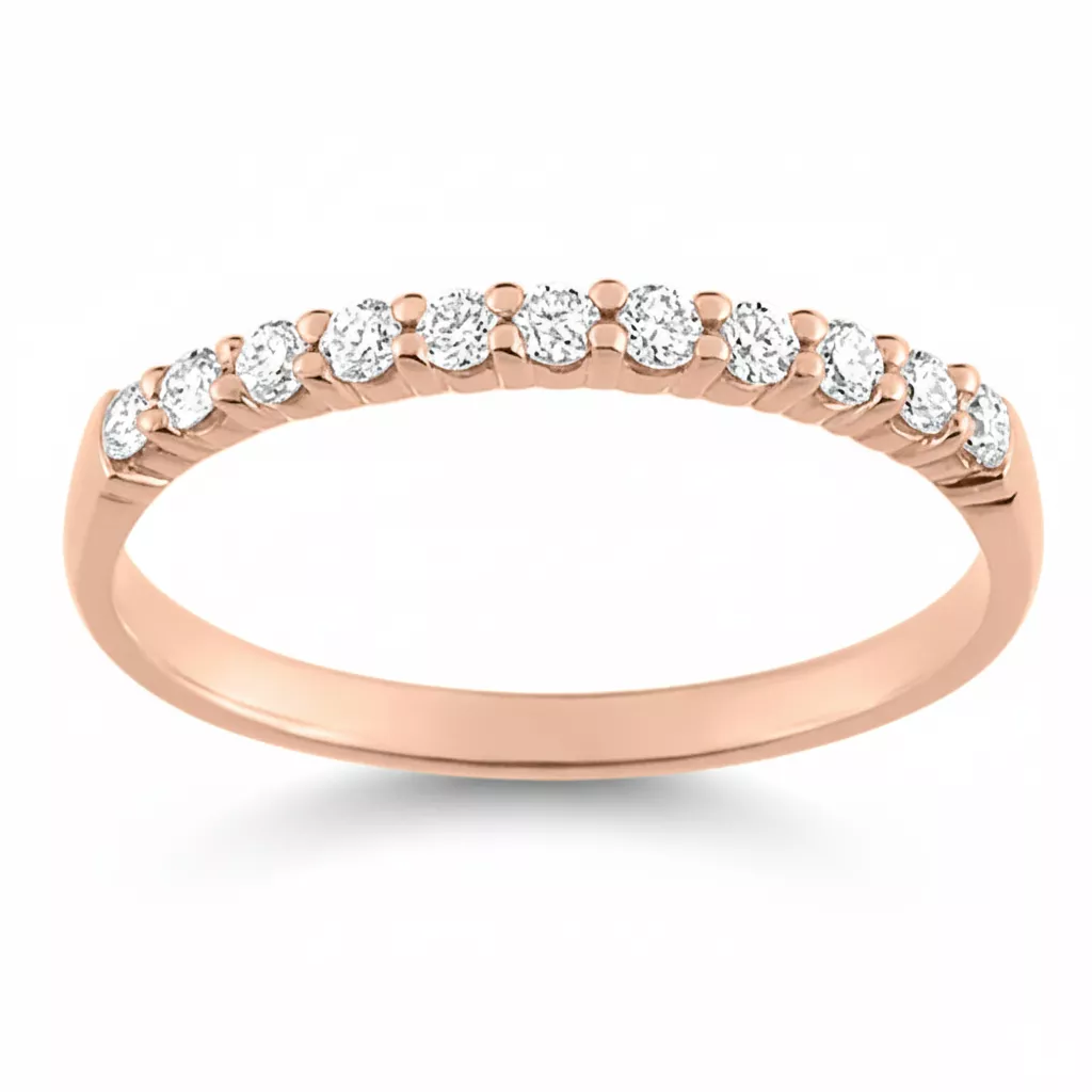 Alliance Or Rose Ananaelle Diamant - Bague en Or 750 18k - Bijoux en Vogue