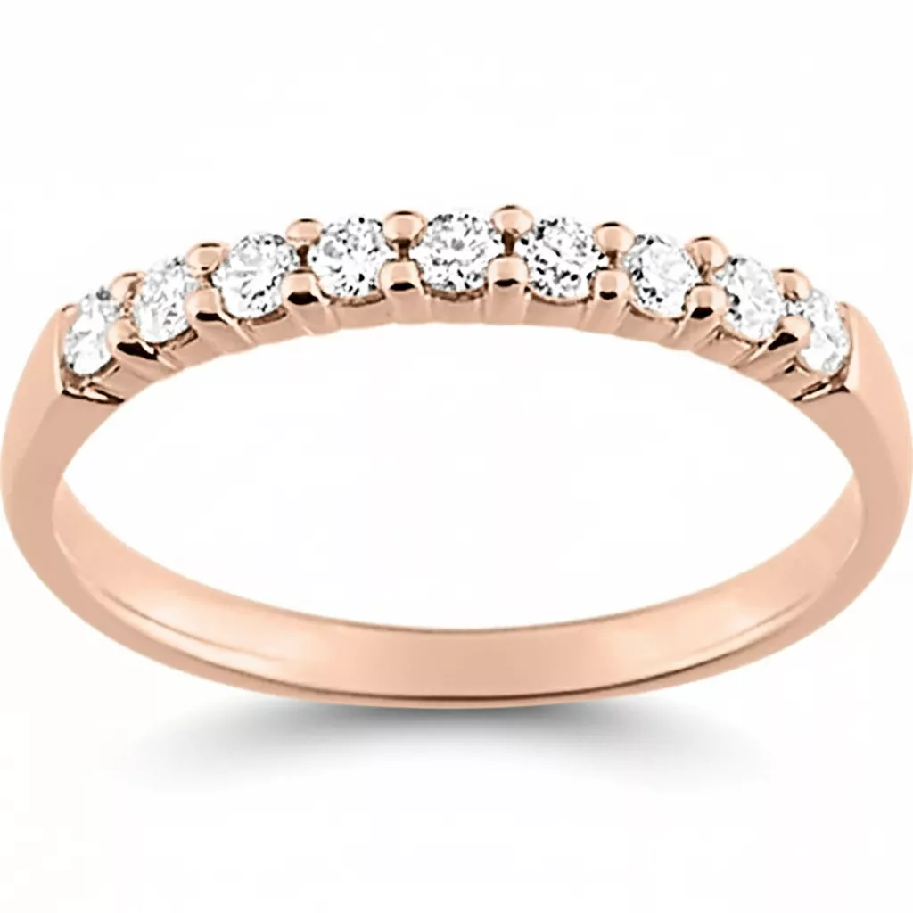 Bague Or Rose Diamant - Bague en Or 750 18k - Bijoux en Vogue