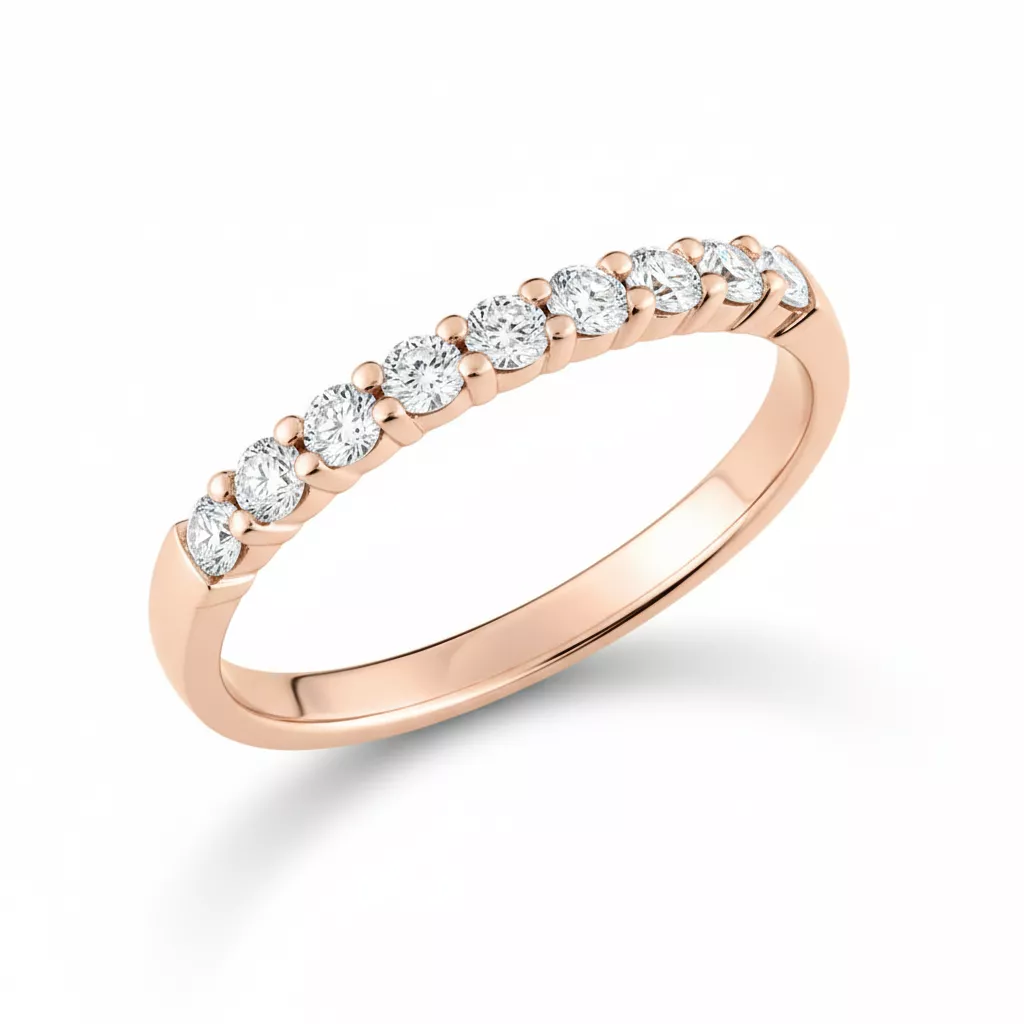 Alliance Or Rose Bomina Diamant - Bague en Or 750 18k - Bijoux en Vogue