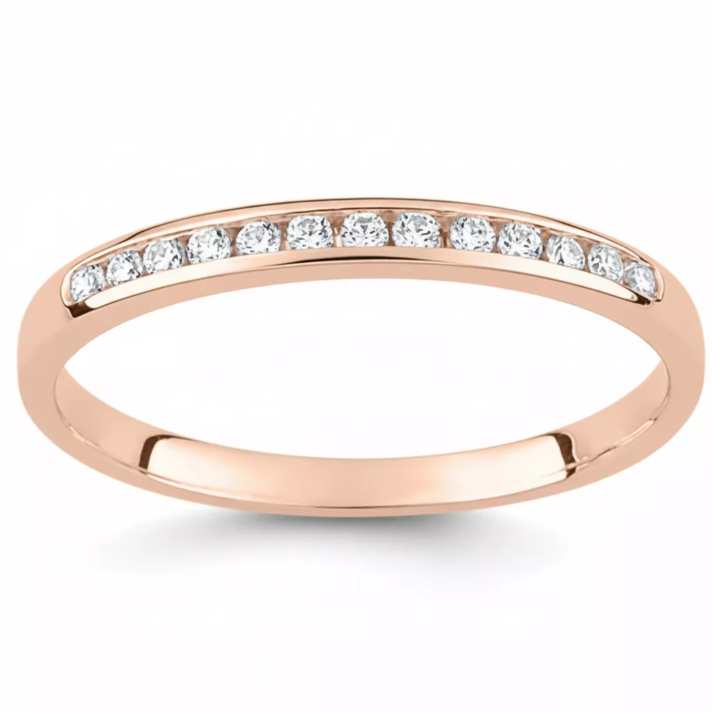 Alliance Or Rose Adaobi Diamant - Bague en Or 750 18k - Bijoux en Vogue