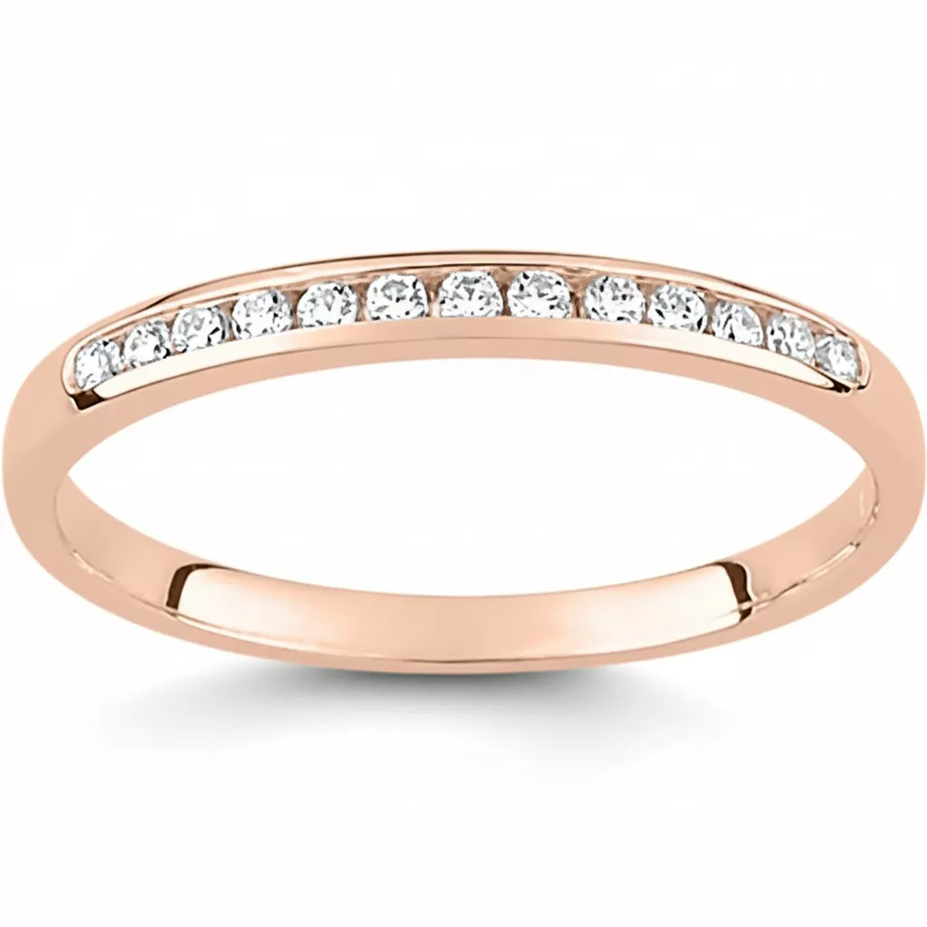 Alliance Or Rose Anuziata Diamant - Bague en Or 750 18k - Bijoux en Vogue