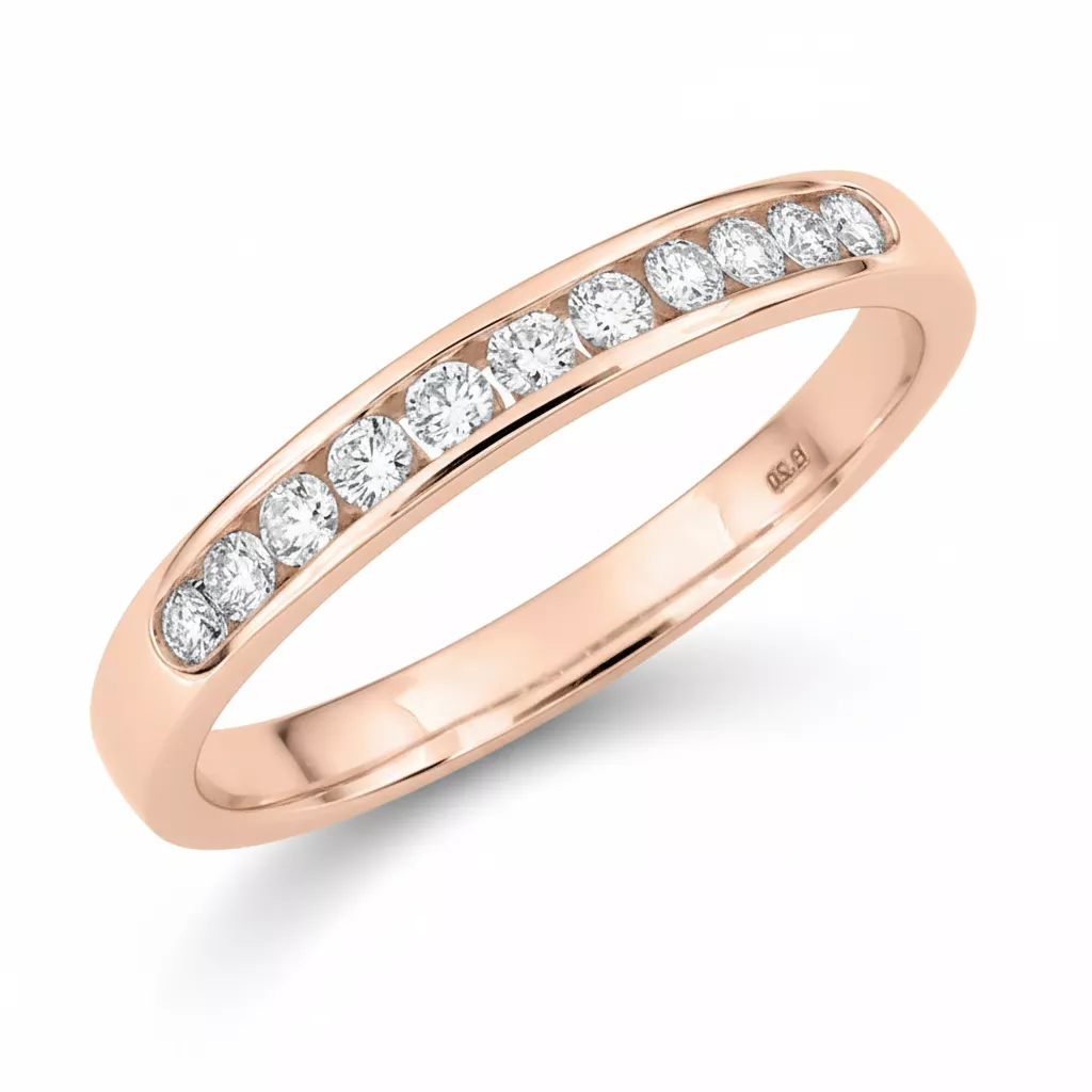 Alliance Or Rose Zuleyma Diamant - Bague en Or 750 18k - Bijoux en Vogue