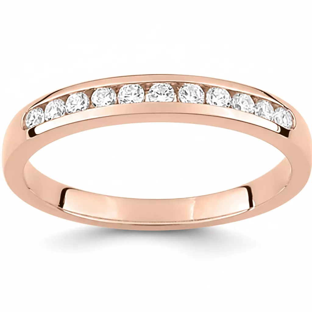 Alliance Or Rose Livianne Diamant - Bague en Or 750 18k - Bijoux en Vogue