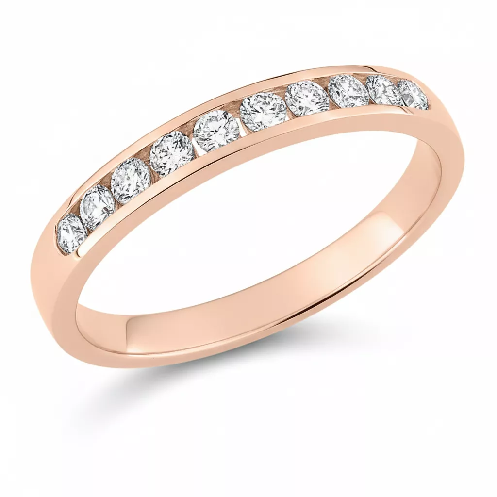 Alliance Or Rose Cybele Diamant - Bague en Or 750 18k - Bijoux en Vogue