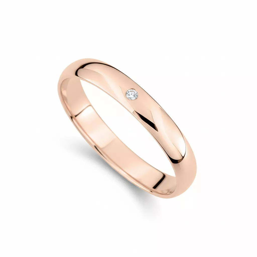 Alliance Or Rose Oanda Diamant - Bague en Or 750 18k - Bijoux en Vogue