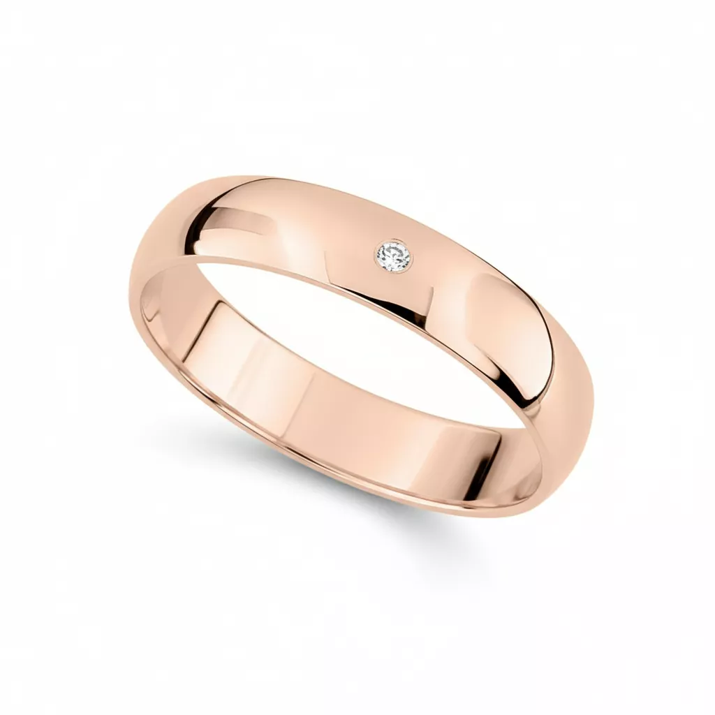 Alliance Or Rose Avrelia Diamant - Bague en Or 750 18k - Bijoux en Vogue