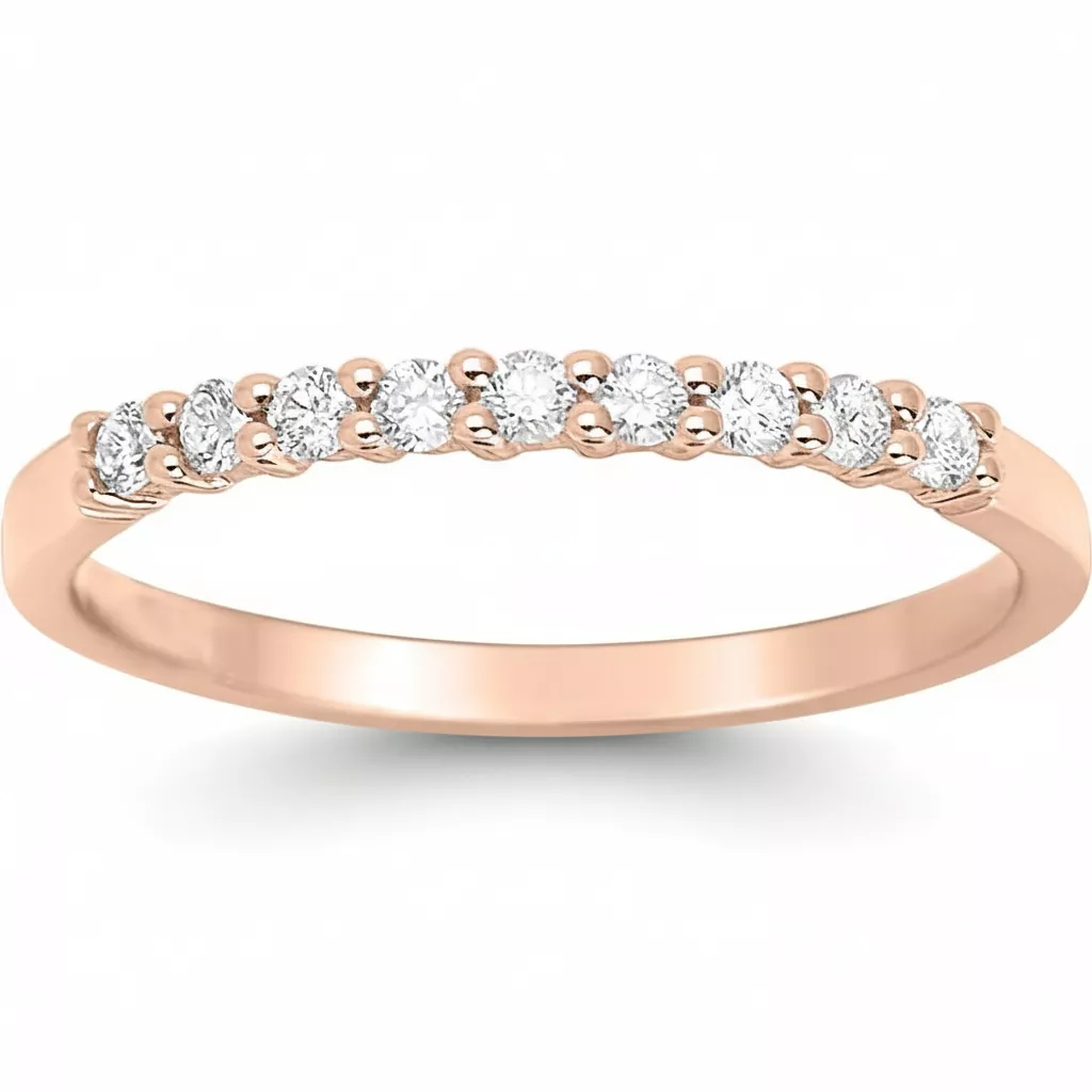 Alliance Or Rose Nadia Diamant - Bague en Or 750 18k - Bijoux en Vogue