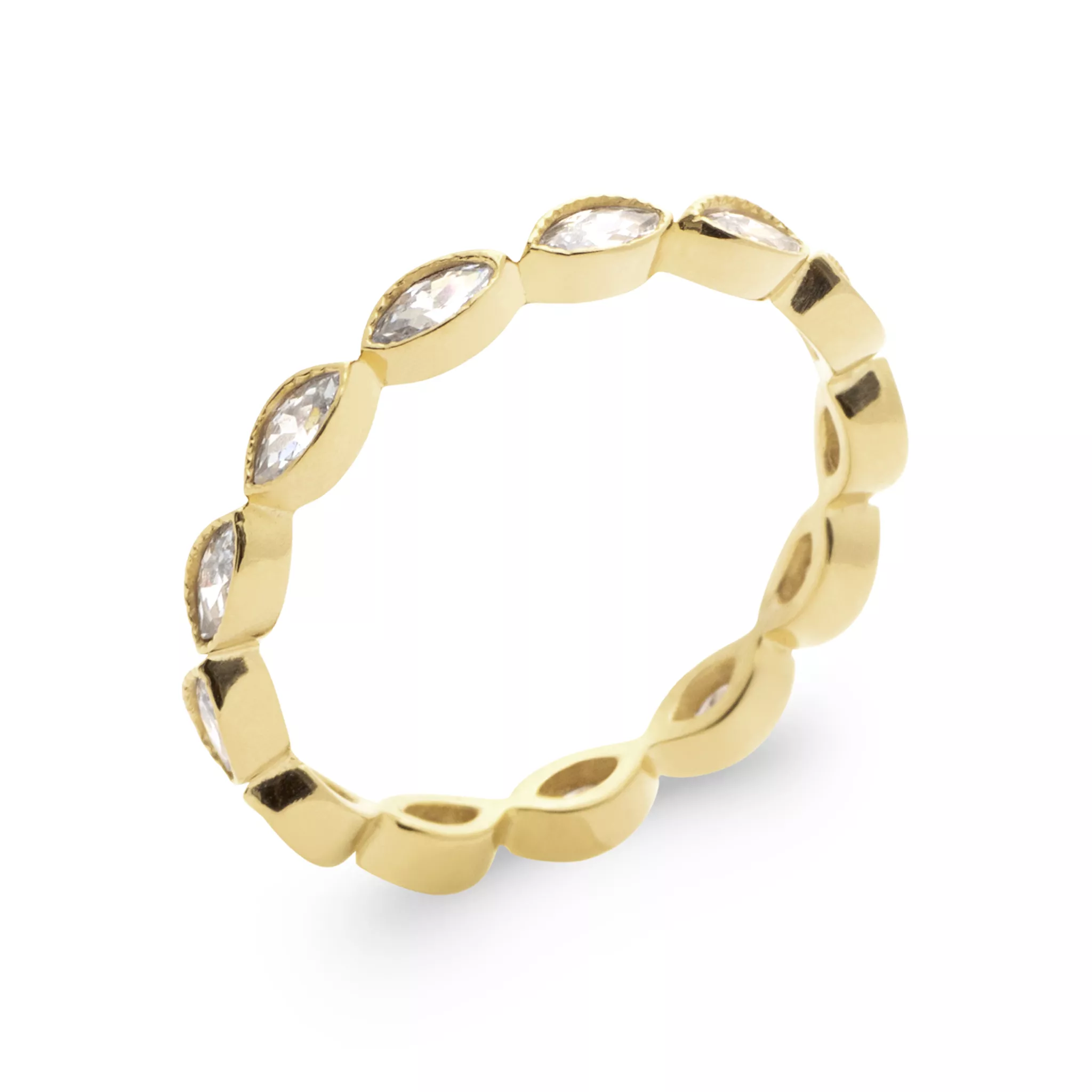Alliance Plaqué Or Akilina Zirconium Joaillerie Stacking - Bague en Plaqué or