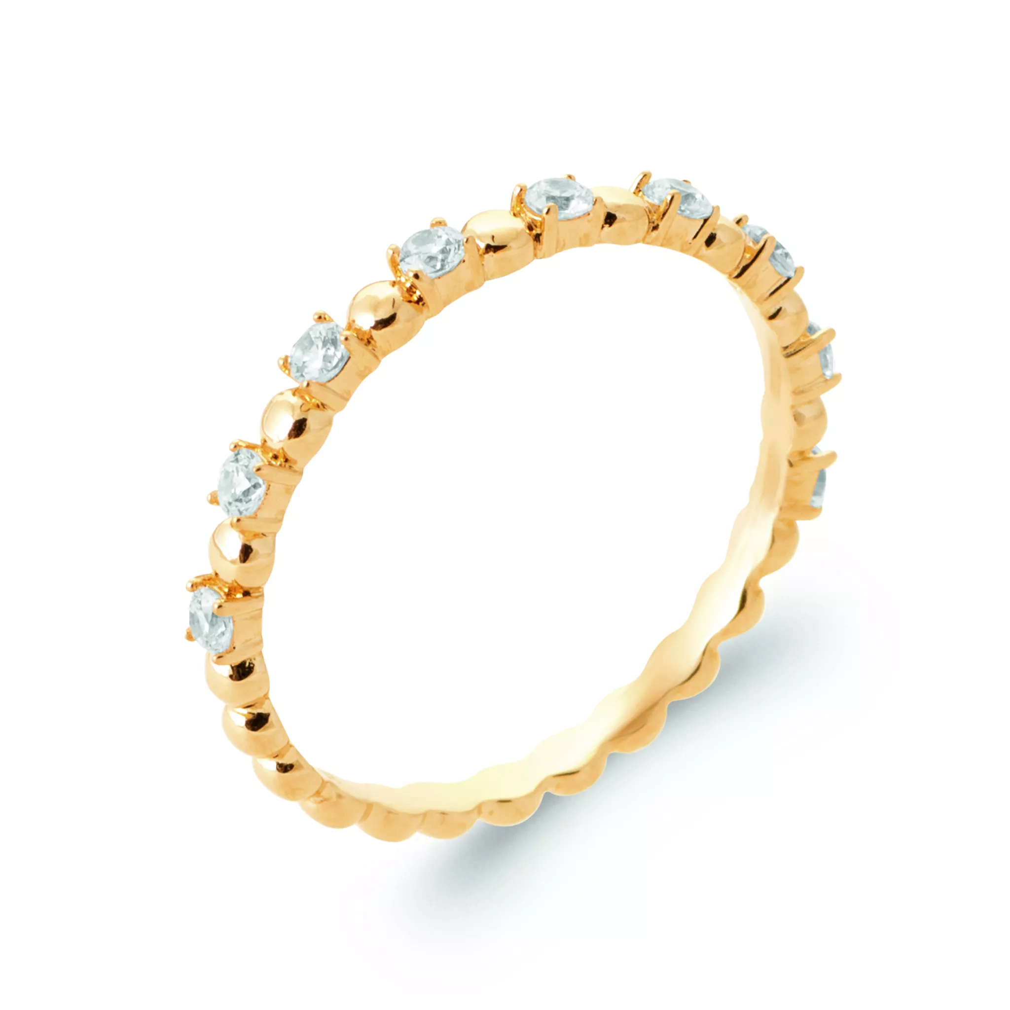 Alliance Plaqué Or Estheriade Zirconium Minimaliste - Bague en Plaqué or - Bijoux en Vogue