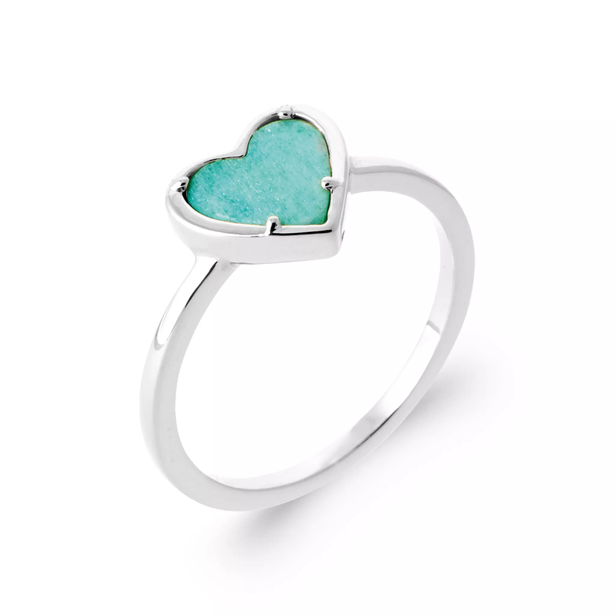 Bague Argent Penela Amazonite Coeurs Couleurs - Bague en Argent 925