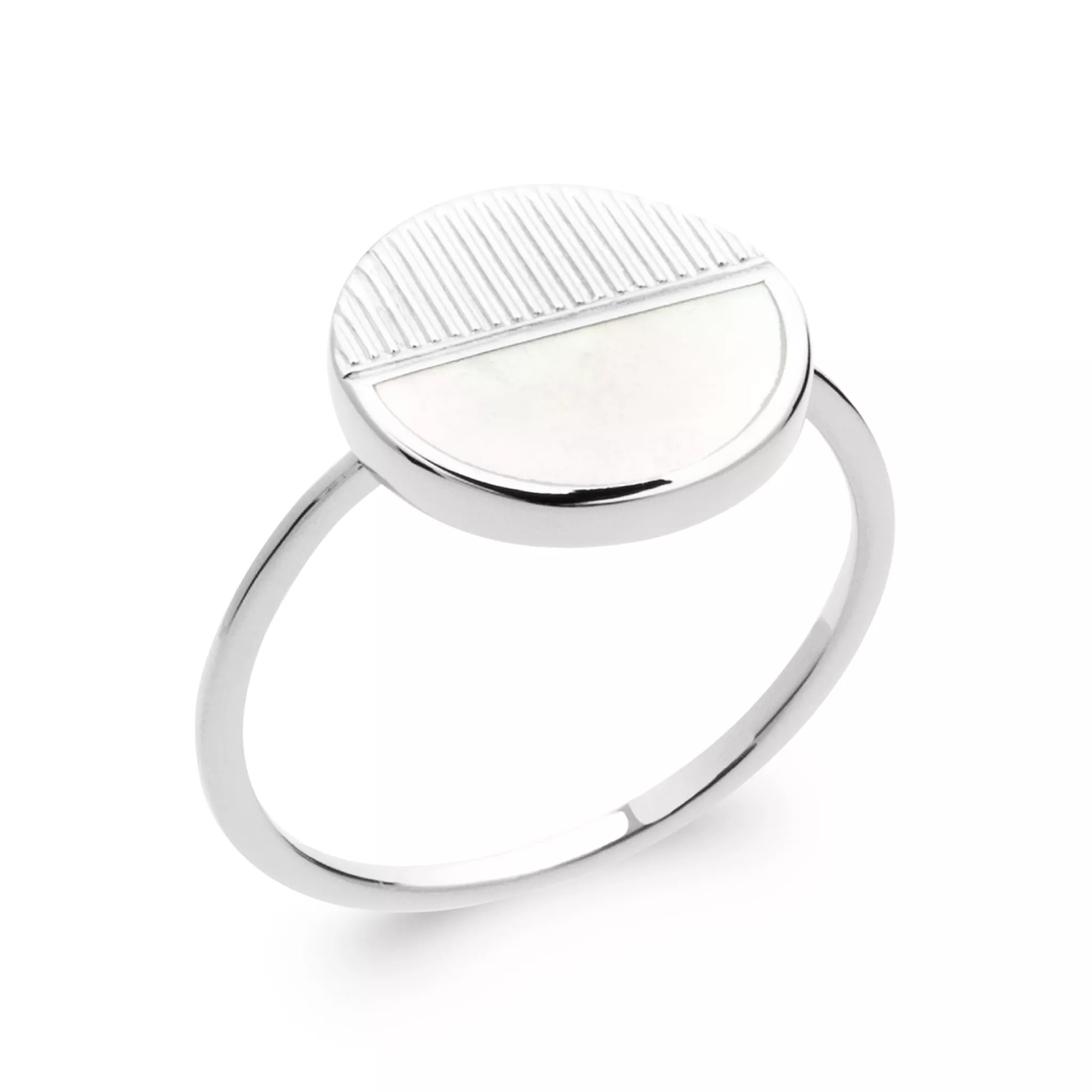Bague Argent Giovanie Nacre Texturé Couleurs - Bague en Argent 925 - Bijoux en Vogue