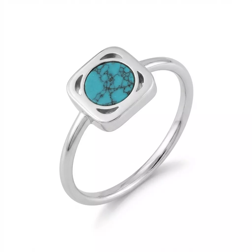 Bague Argent Tounda Turquoise - Bague en Argent 925 - Bijoux en Vogue