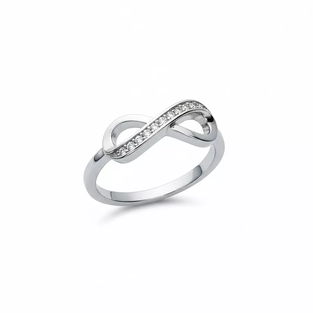 Bague Argent Chaines Zirconium Infini - Bague en Argent 925 - Bijoux en Vogue