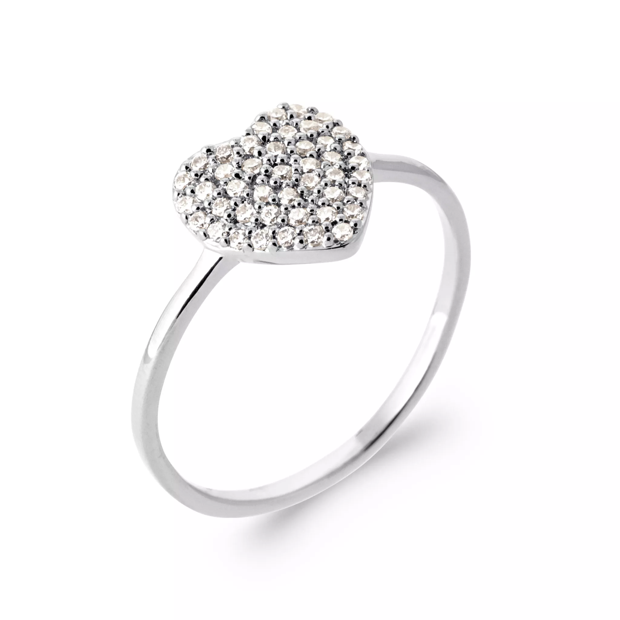 Bague Argent Gallienne Zirconium Coeurs - Bague en Argent 925