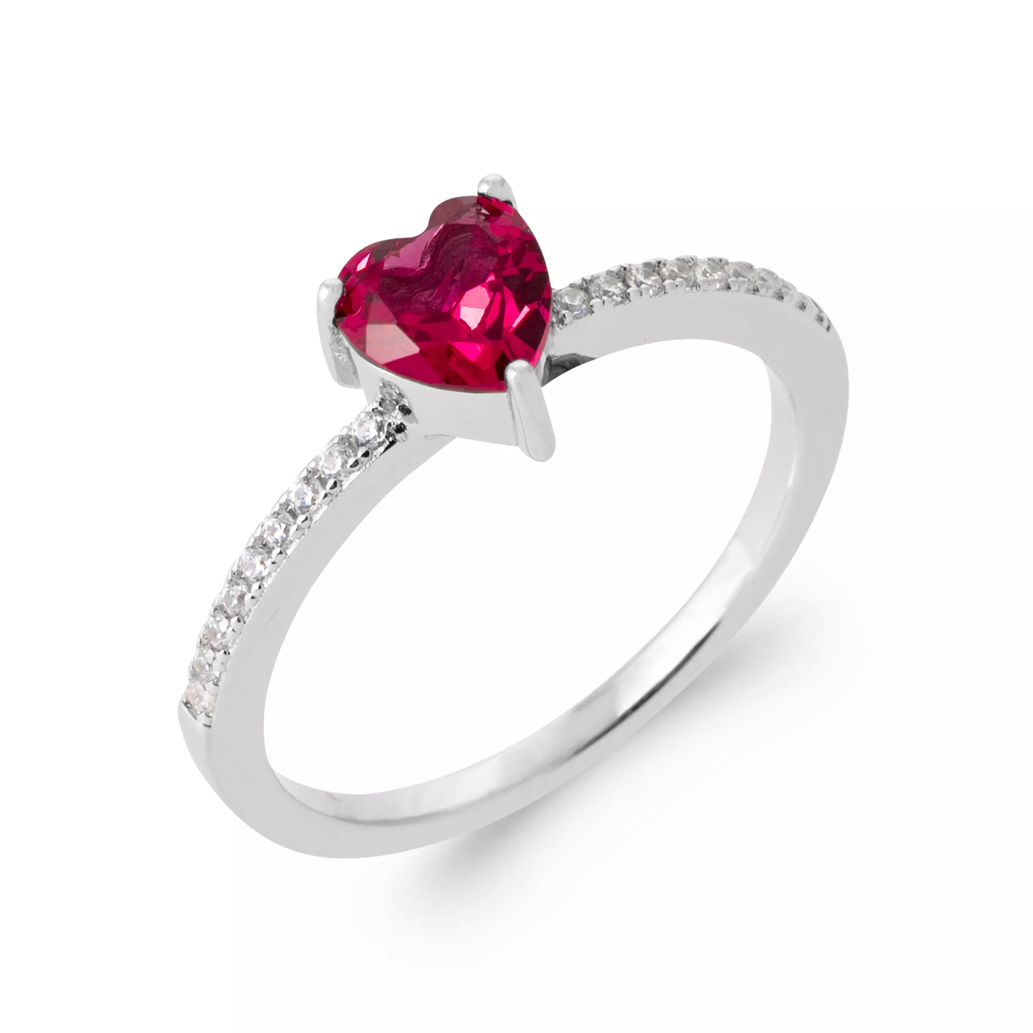 Bague Argent Symphonine Zirconium Coeurs Joaillerie Couleurs - Bague en Argent 925
