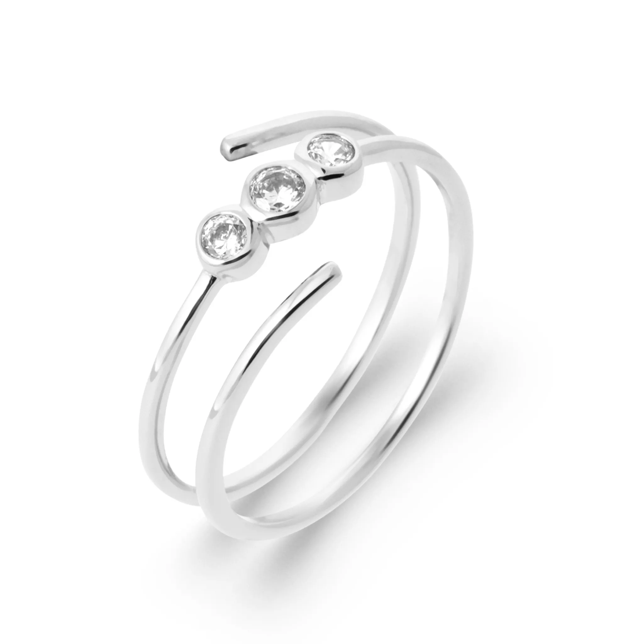 Bague Argent Evgenia Zirconium Multi anneaux Joaillerie - Bague en Argent 925