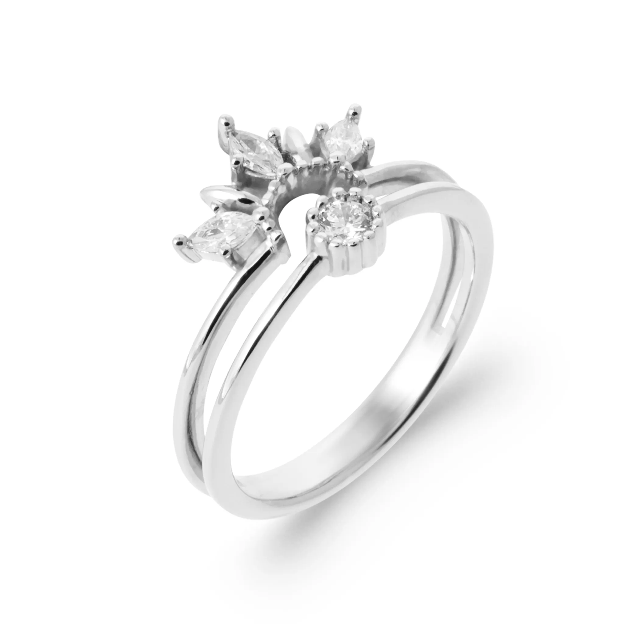Bague Argent Yaelle Zirconium Végétal Joaillerie - Bague en Argent 925