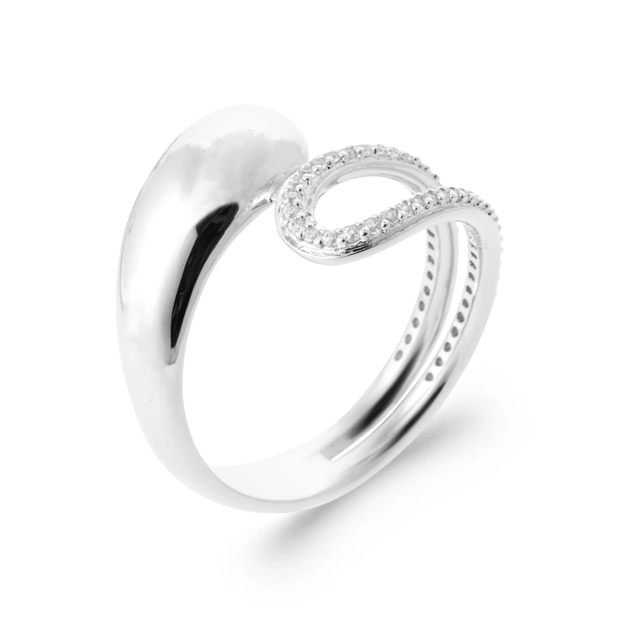 Bague Argent Mindra Zirconium Joaillerie Volume Minimaliste - Bague en Argent 925